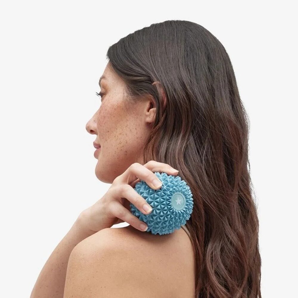L*Space Vibrating Massage Ball Active Recovery Blue Textured NIB